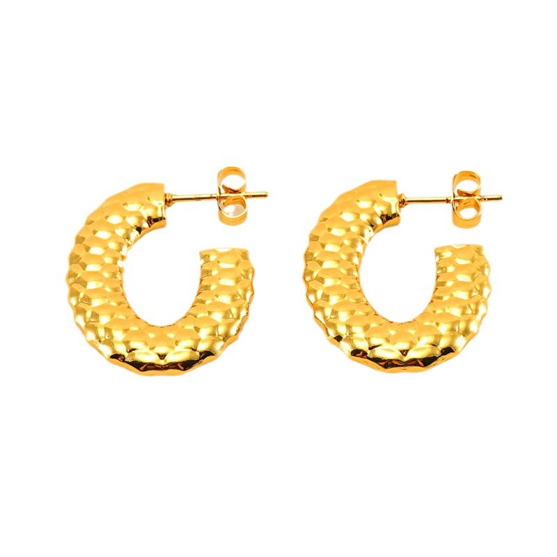 1 Pair Simple Series Simple Geometric  Gold Color Women's Stud Earrings h5 